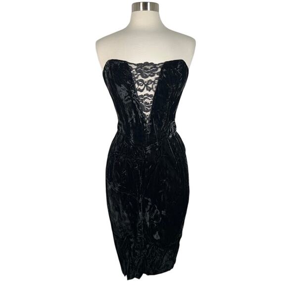Climax by David Howard Dresses & Skirts - NEW! Climax by David Howard Lace Velvet Strapless Dress 9/10 Black Cocktail